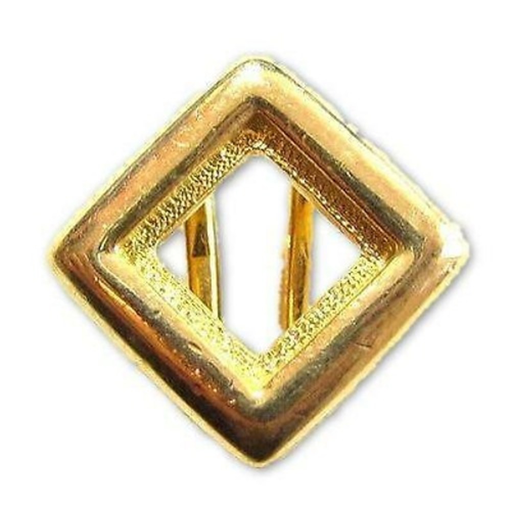 Vintage 14K Yellow Gold Plated Square Diamond 10mm Stone‎ Choker Slide Pendant